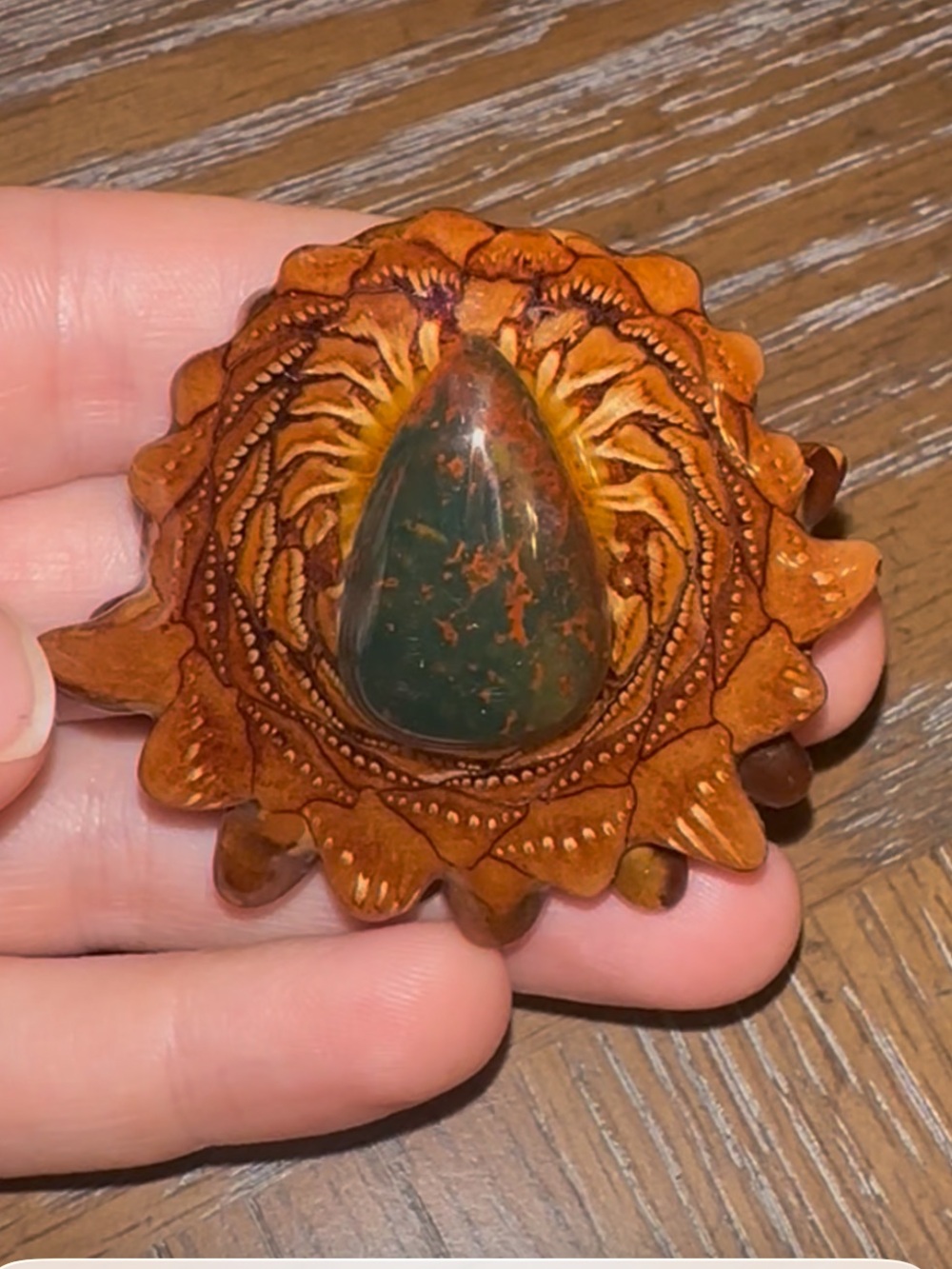 Third Eye Pinecones Pendant Bloodstone